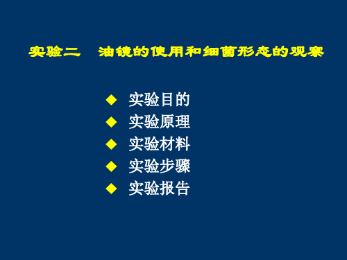 实验三 显微镜的使用和细胞形态的观察