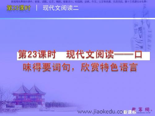 [中考语文课件]2011年中考语文专题复习方案课件(24)-文档资料