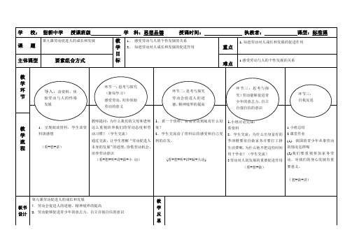 第九课劳动促进人的成长和发展