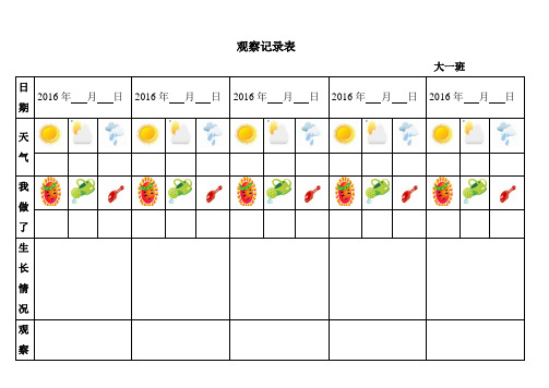 自然角观察记录表(表格)