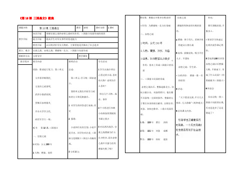 中学七年级历史上册(第18课 三国鼎立)教案 (新版)新人教版 教案