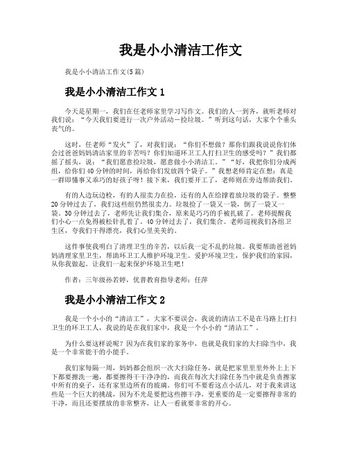 我是小小清洁工作文