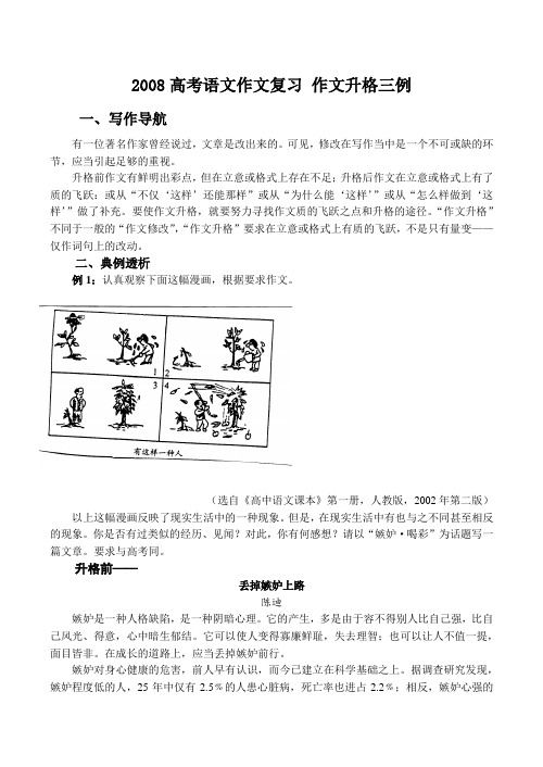 高考语文作文复习 作文升格三例