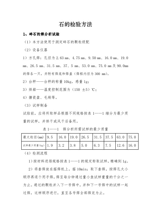 石的检验方法