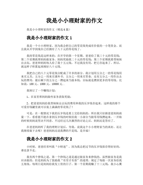 我是小小理财家的作文