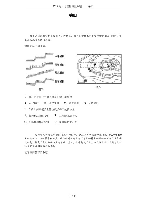 2020高三地理复习微专题     梯田