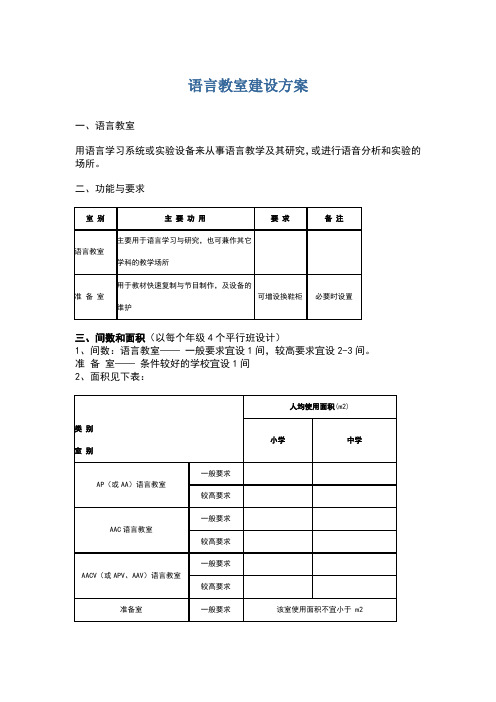 语言教室建设方案