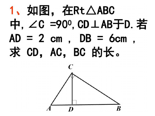 九年级数学射影定理