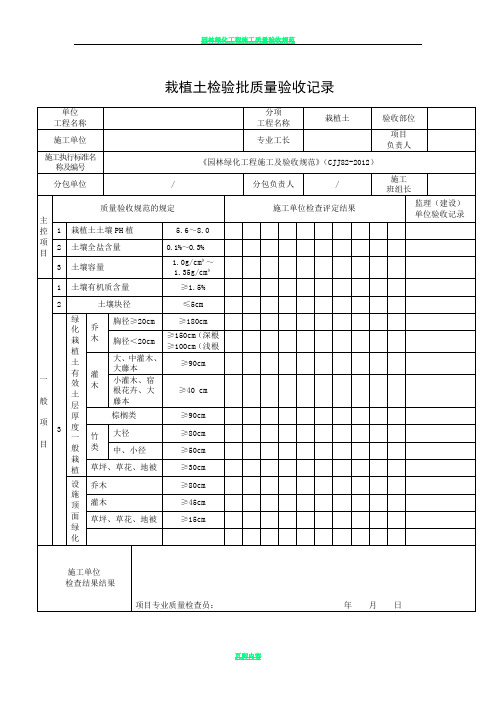 《园林绿化工程施工及验收规范》(CJJ82-2012)表格09123