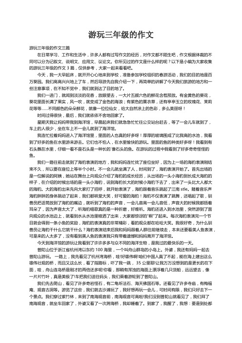 游玩三年级的作文三篇