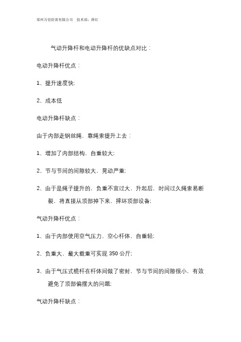 气动升降杆和电动升降杆的优缺点对比：