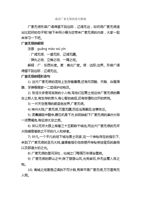 成语广袤无垠的造句集锦_造句