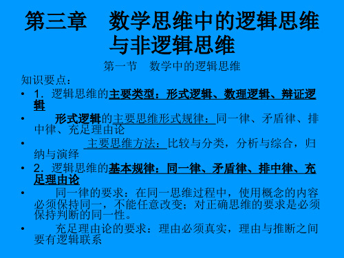 数学思维中的逻辑思维与非逻辑思维