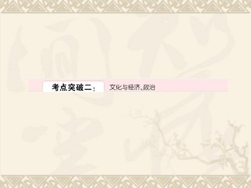 2012届高考政治单元知识整合复习：文化与经济、政治最新版