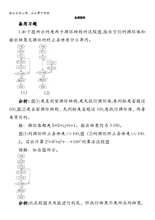 数学苏教版3备课资料1.2.3循环结构含答案