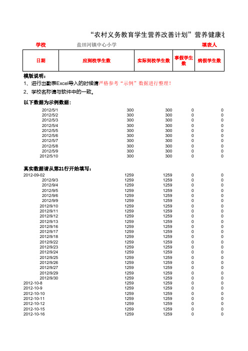 学生出勤表模板