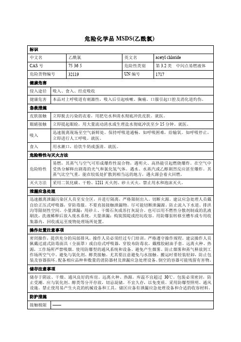 危险化学品MSDS(乙酰氯)