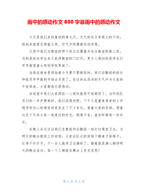 雨中的感动作文600字暴雨中的感动作文