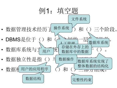 习题1(填空,ER图合成设计)