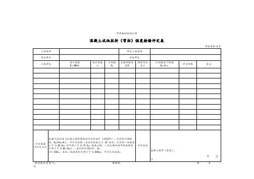 混凝土试块抗折(弯拉)强度检验评定表