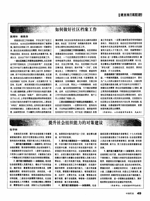 提升社会组织能力的对策建议