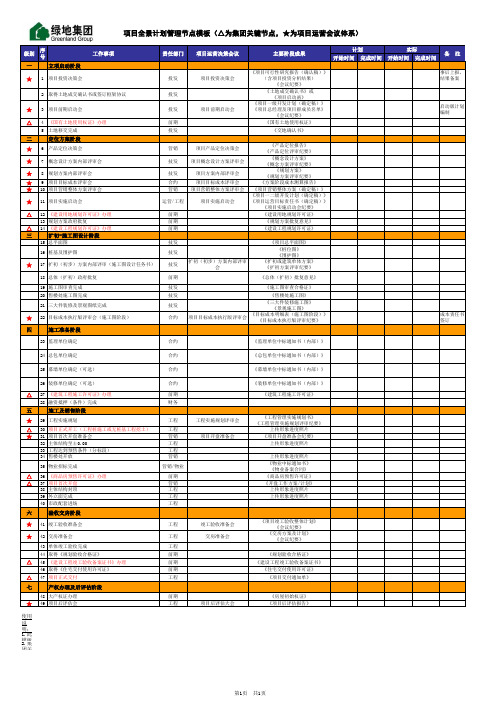绿地集团项目全景计划管理节点模板
