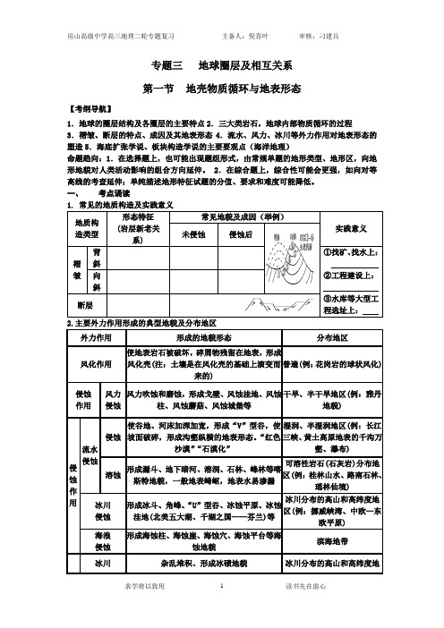 专题三  地壳物质循环与地表形态1