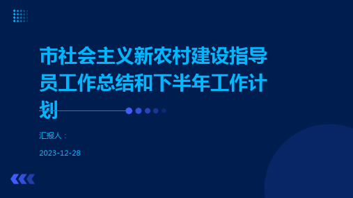 市社会主义新农村建设指导员工作总结和下半年工作计划