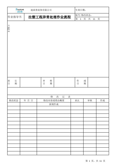 注塑工程异常处理作业指导书