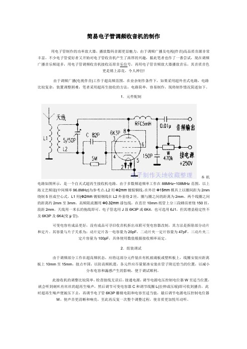 6K3P 电子管调频收音机的制作