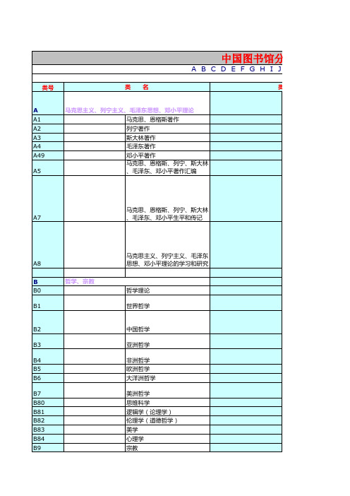 中国图书馆分类法简表(第四版)