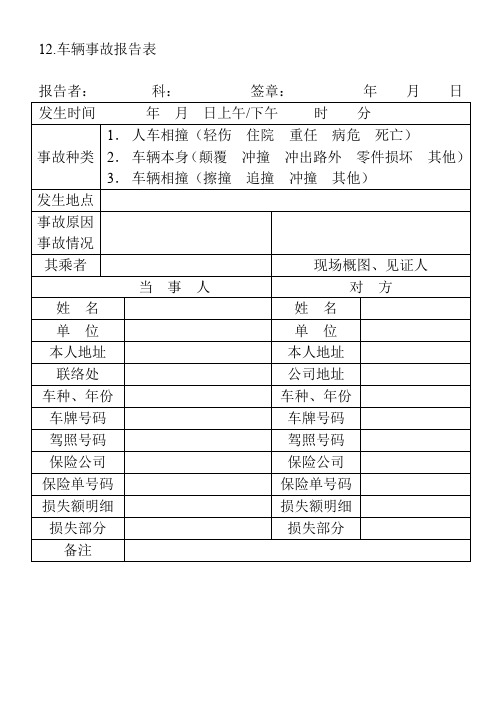 12.车辆事故报告表