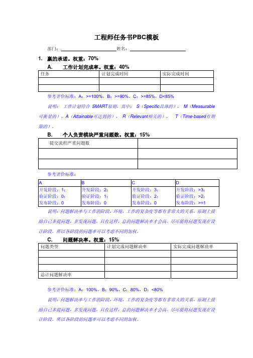 PBC标准模板