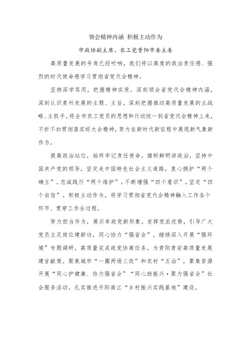 外代表人士学习贯彻省第十三次党代会精神座谈会发言材料 (3)