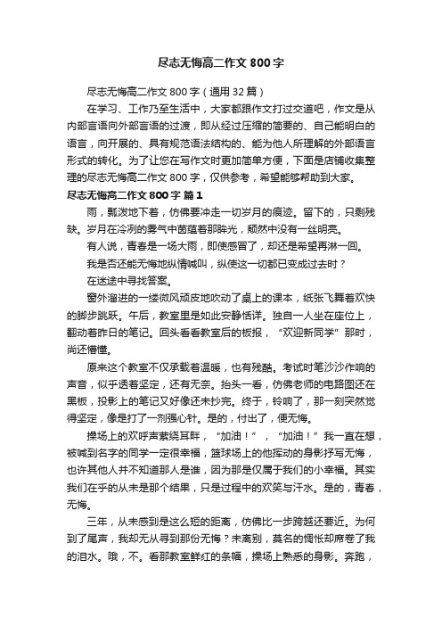 尽志无悔高二作文800字