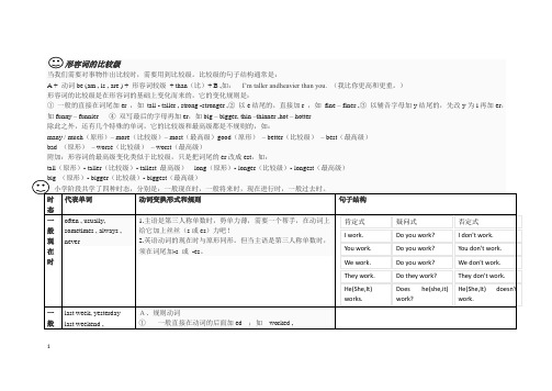 比较级,时态,句子