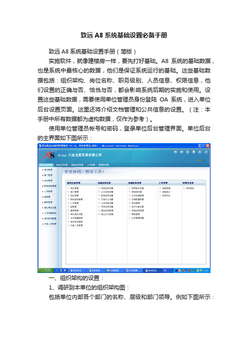 致远A8系统基础设置必备手册