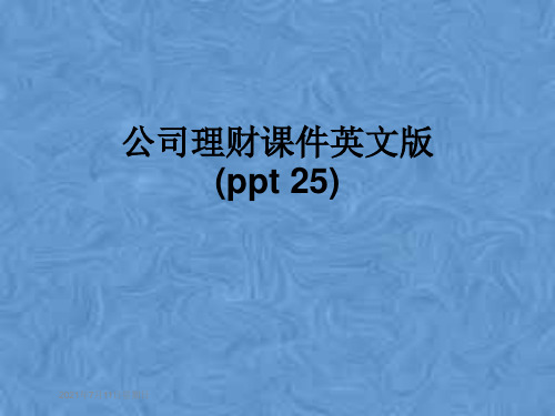 公司理财课件英文版(ppt 25)