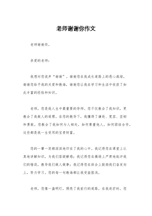 老师谢谢你作文