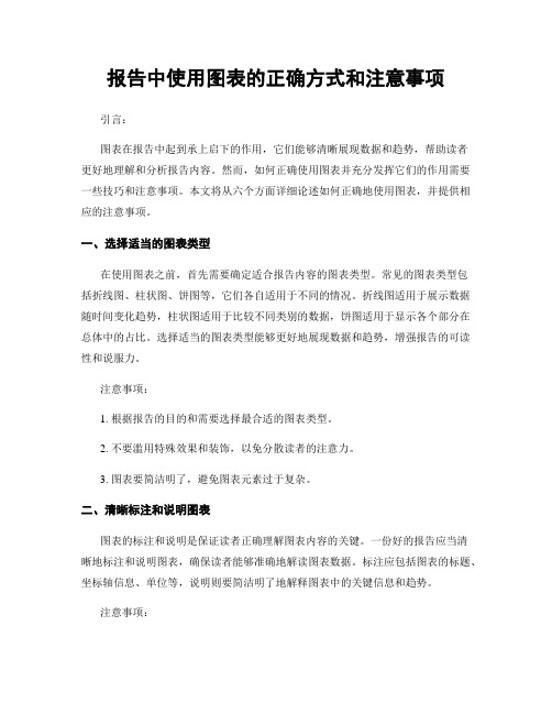 报告中使用图表的正确方式和注意事项