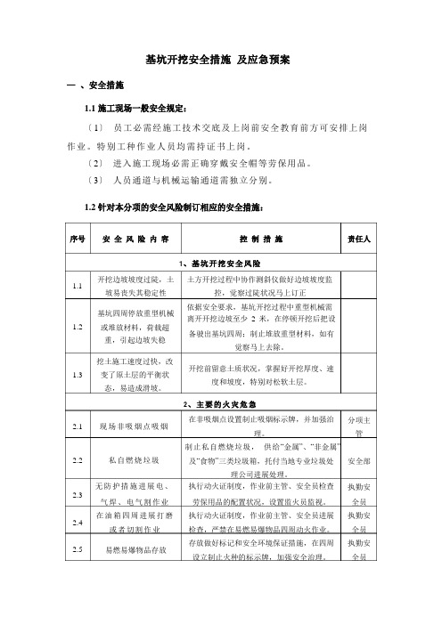 基坑开挖安全措施及应急预案