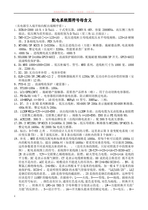 低压配电系统图符号及字母含义