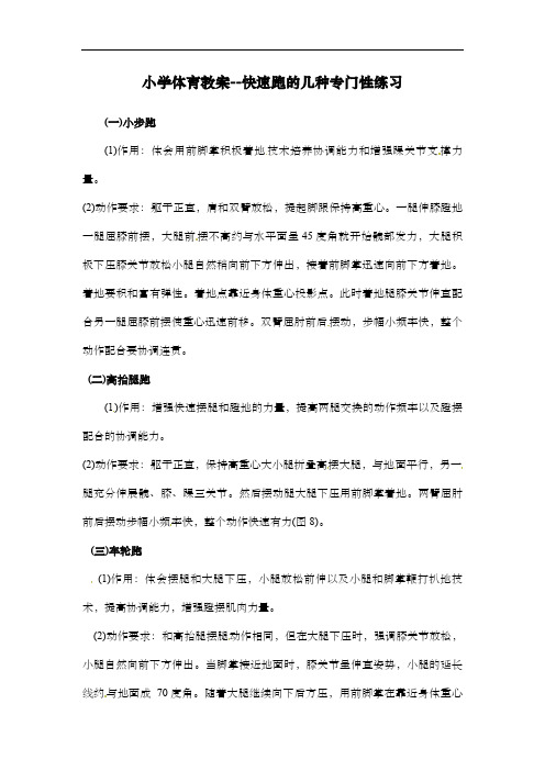 小学体育教案--快速跑的几种专门性练习 全国通用