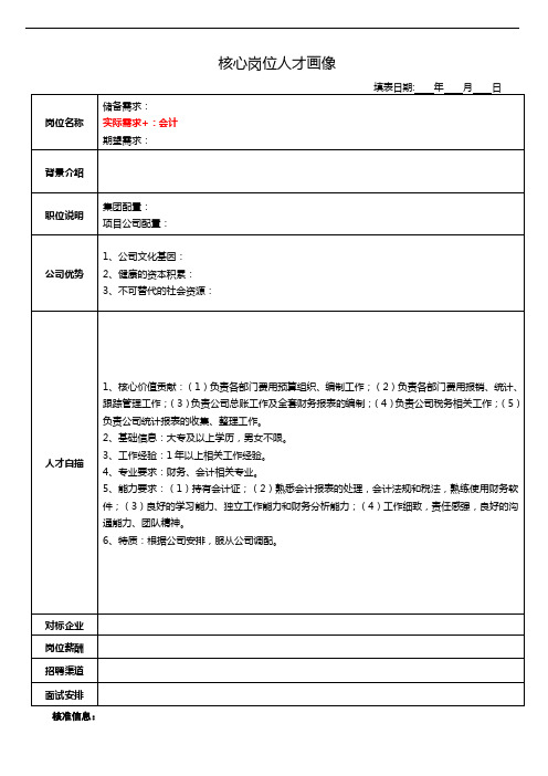 核心岗位人才画像--会计