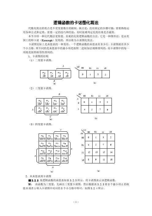 逻辑函数的卡诺图化简法