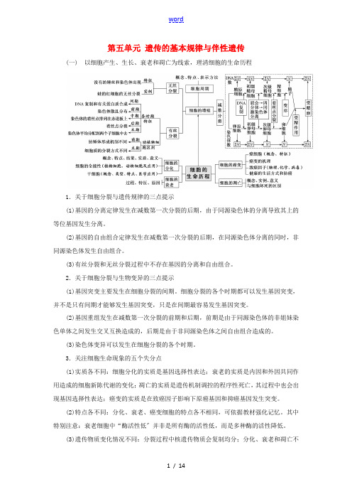 高考生物一轮复习 第五单元 遗传的基本规律与伴性遗传单元综合理精选教案-人教版高三全册生物教案