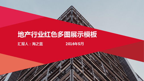 新版地产行业红色多图展示模板