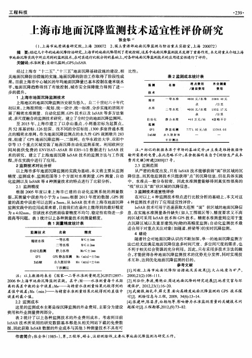 上海市地面沉降监测技术适宜性评价研究