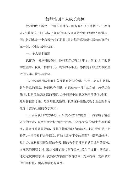 教师培训个人成长案例