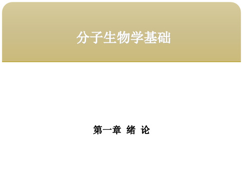 分子生物学基础第一章绪论 第二节分子生物学发展简史